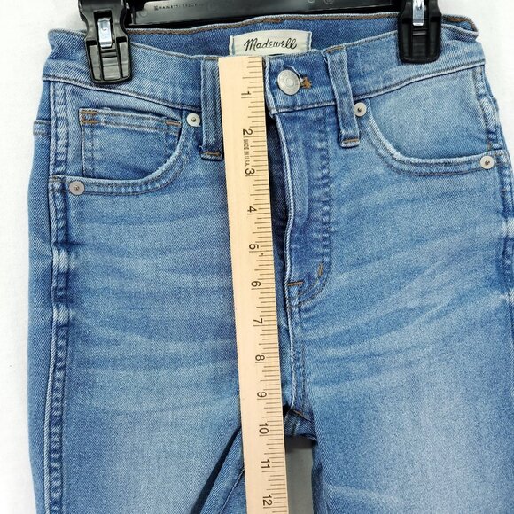 Madewell Jeans Women's Size 23 Blue 10" High Rise Skinny Crop Slim Fit Stretch - Picture 4 of 14